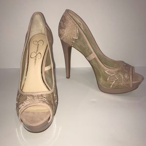 Jessica Simpson Lace Blush Heels